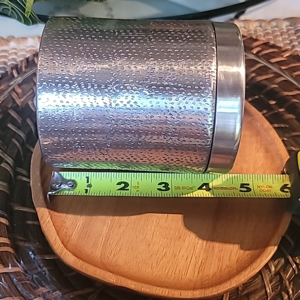 Vintage threshold aluminum etched lidded canister